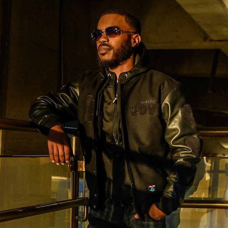 Triple Black Chenille Varsity Jacket