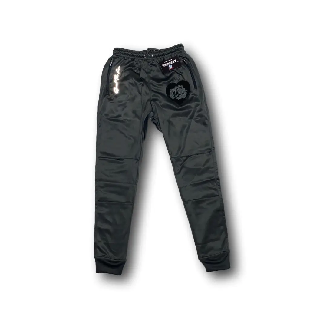 Chenille Rose Sweatpants (4 Colors) - Grey/Black Heart/Grey