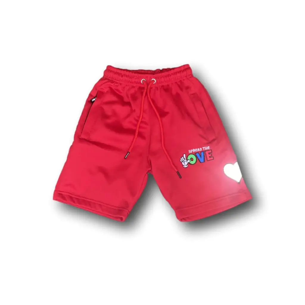 Men’s Street Logo 3M Heart Shorts (6 colors) - Red / Small