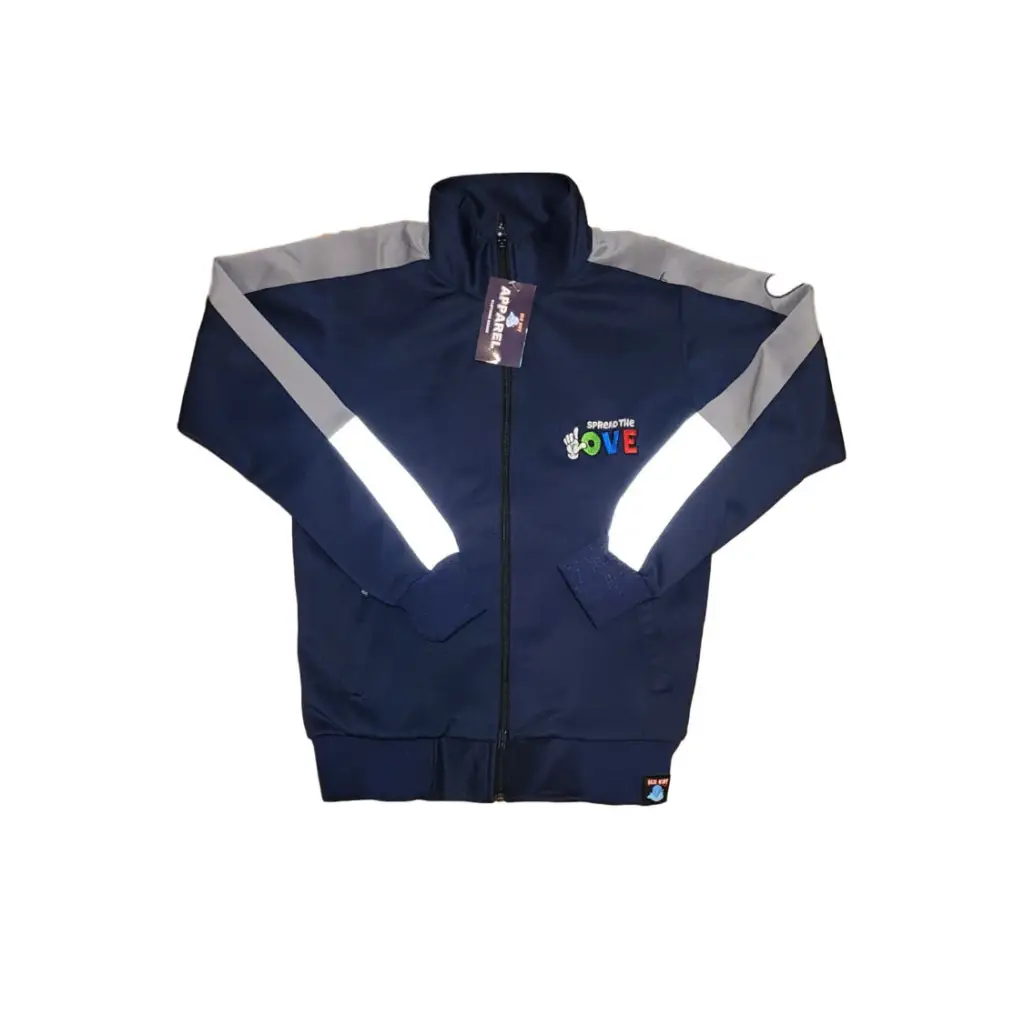 Men’s Street Logo Track Jacket (3 Colors) - Navy/Grey /
