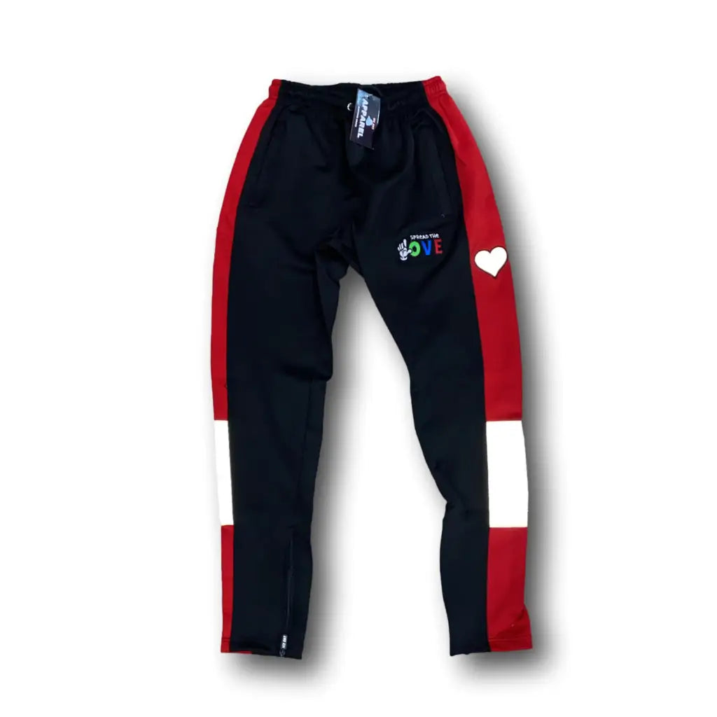 Men’s Street Logo Track Pants (4 Colors) - Black/Red /