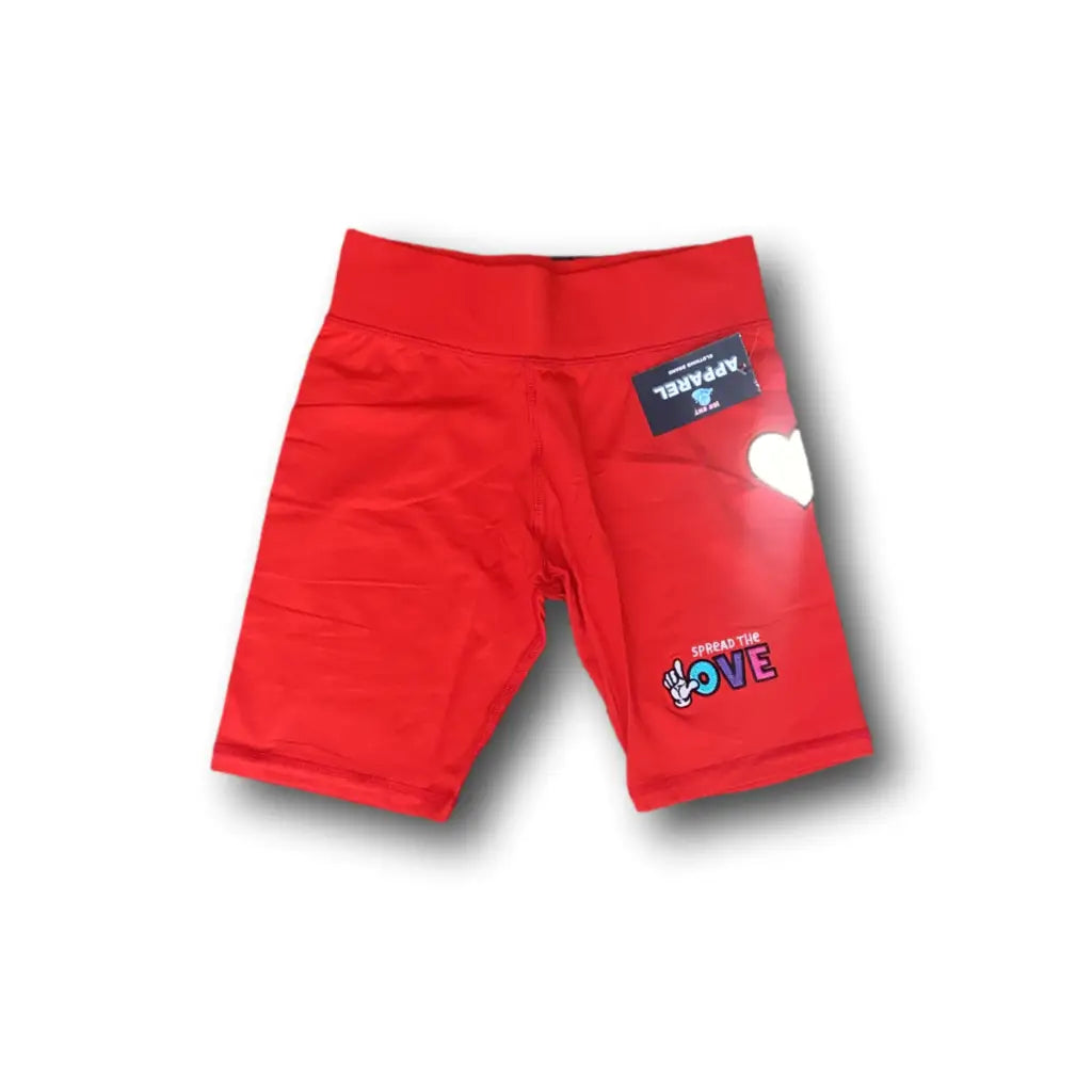 Women’s 3M Heart Biker Short (3 Colors) - Red / Small