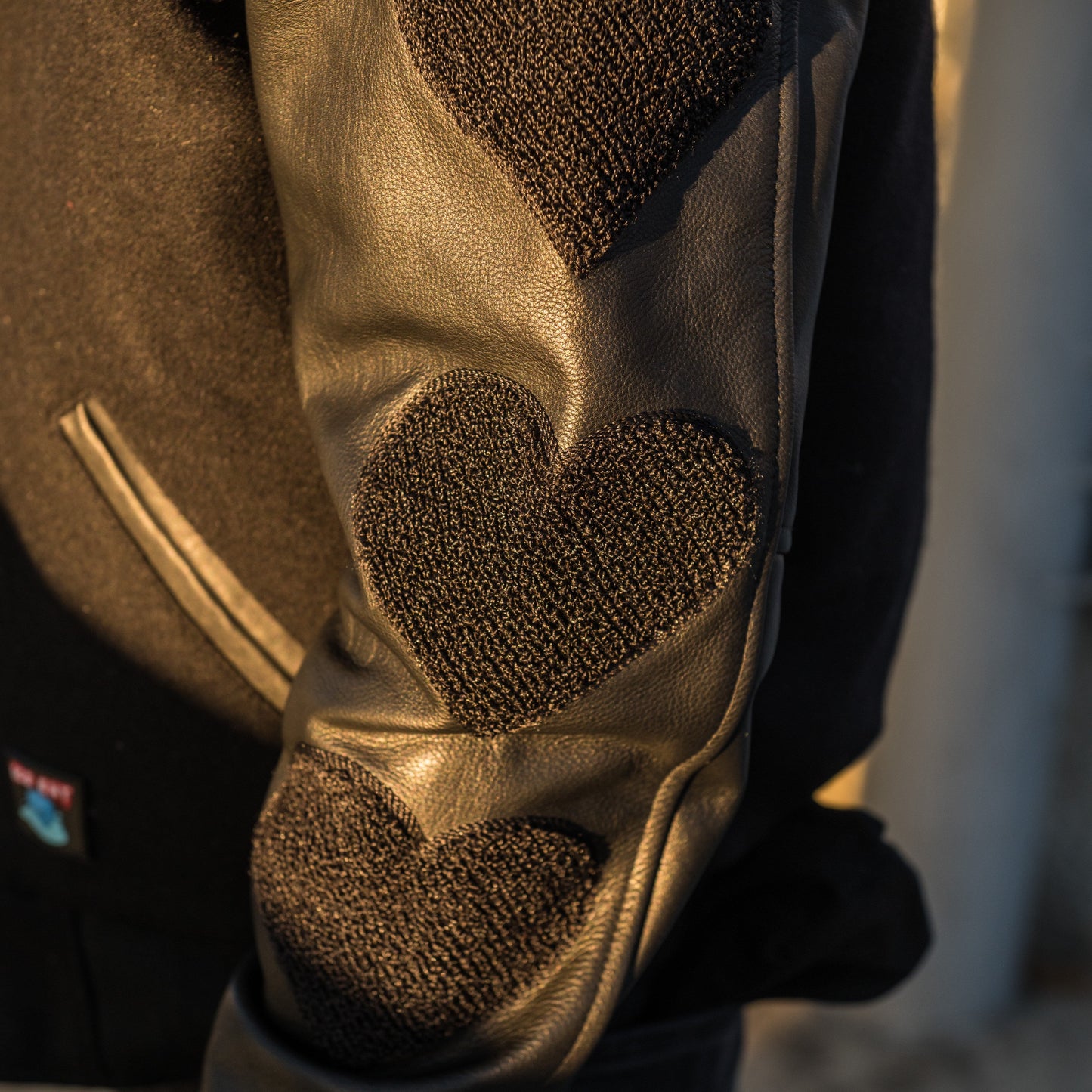 Triple Black Chenille Varsity Jacket