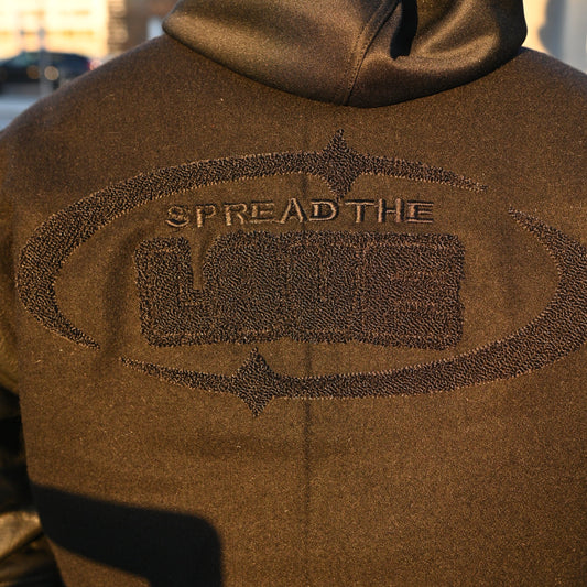 Triple Black Chenille Varsity Jacket