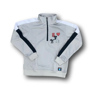 1/4 Zip 3D ColorBlock Sweatshirt - Grey/White/Black / Small