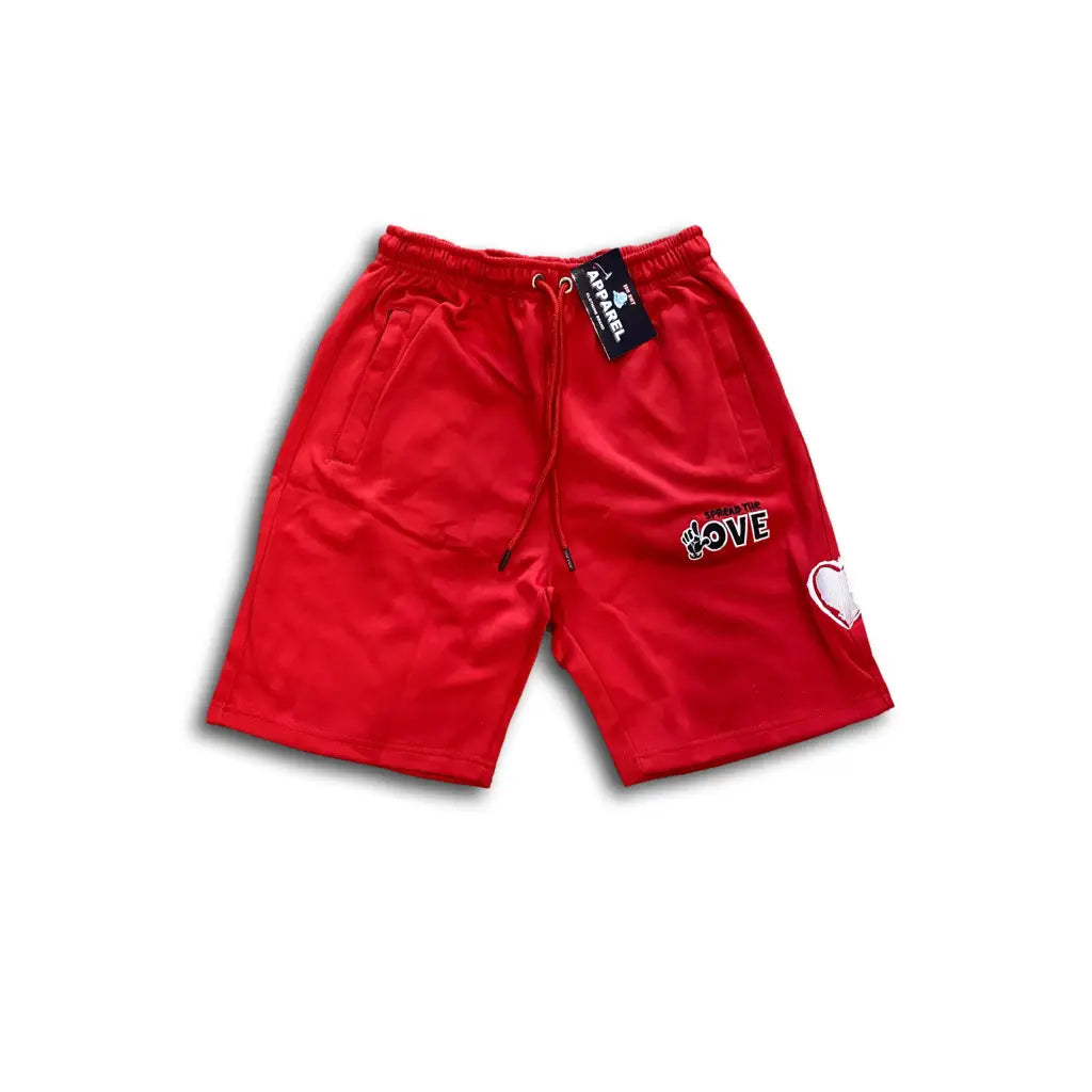 Men’s Street Logo Blackout Shorts - Red/Black/White / Small