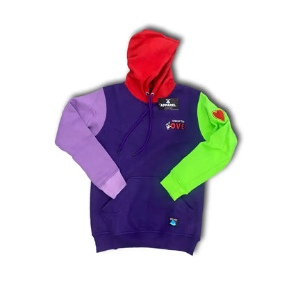 Street Logo ColorBlock Hoodie (2 Colors) - Purple/Lilac/Neon