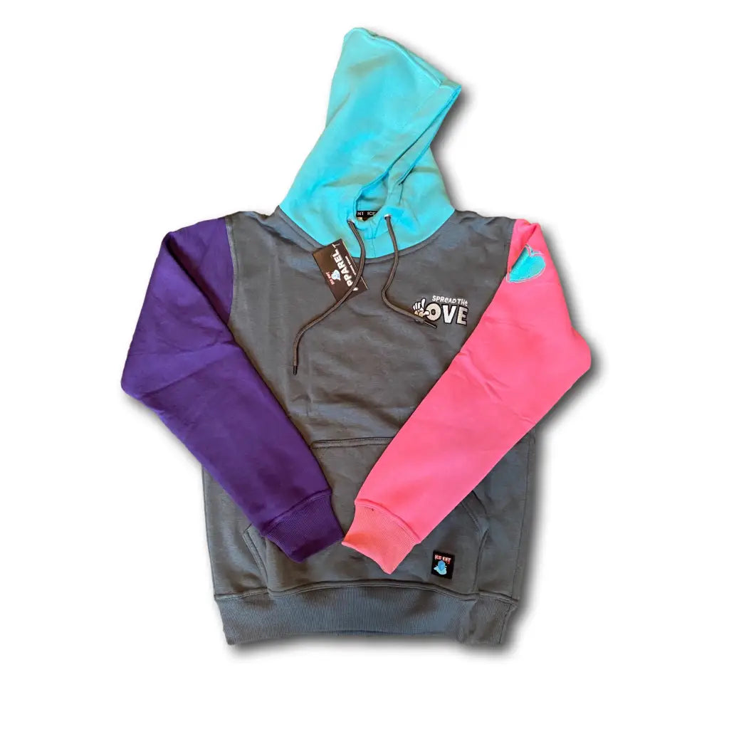 Street Logo ColorBlock Hoodie (2 Colors) - Stone